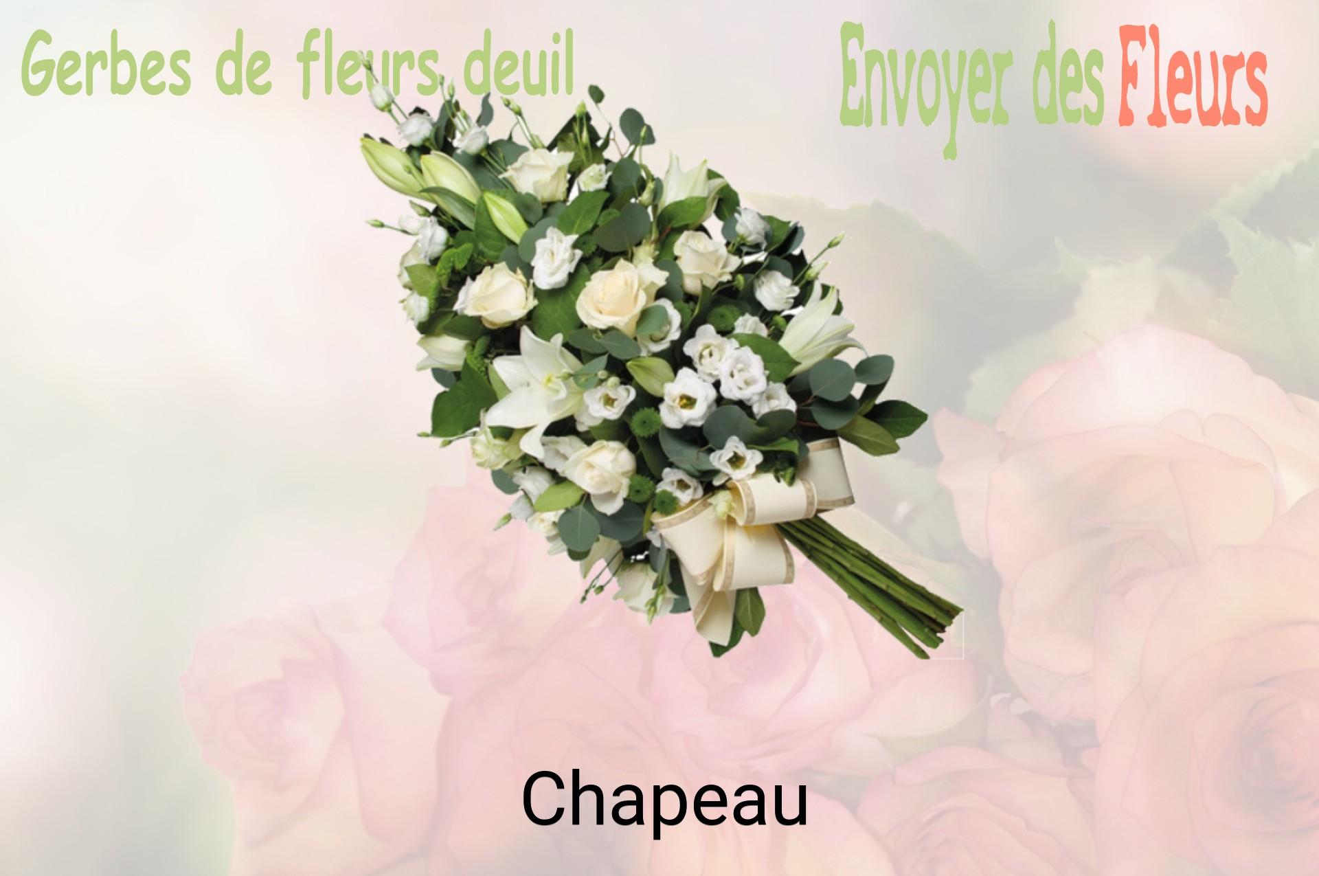 Gerbe de fleurs de deuil livrée à Chapeau